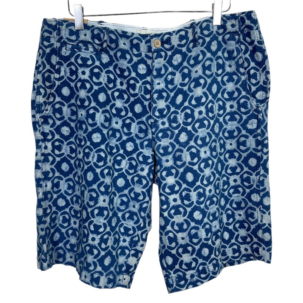 Denim & Supply Ralph Lauren Men's Printed Slim Shorts 34 New NWT Blue Flat Front